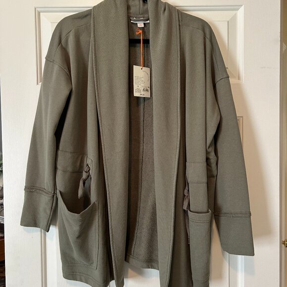 Drape Front Jacket by Knox Rose Size Small Coastal Grey/Sage Green - Picture 1 of 7